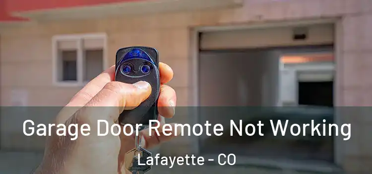  Garage Door Remote Not Working Lafayette - CO